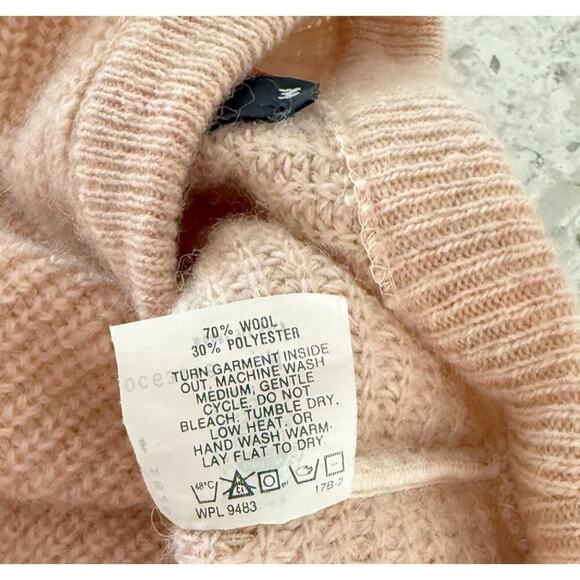 Vintage Wool Crewneck Sweater Mens M Pink Chunky Knit, ILGUW USA Made - Picture 14 of 14
